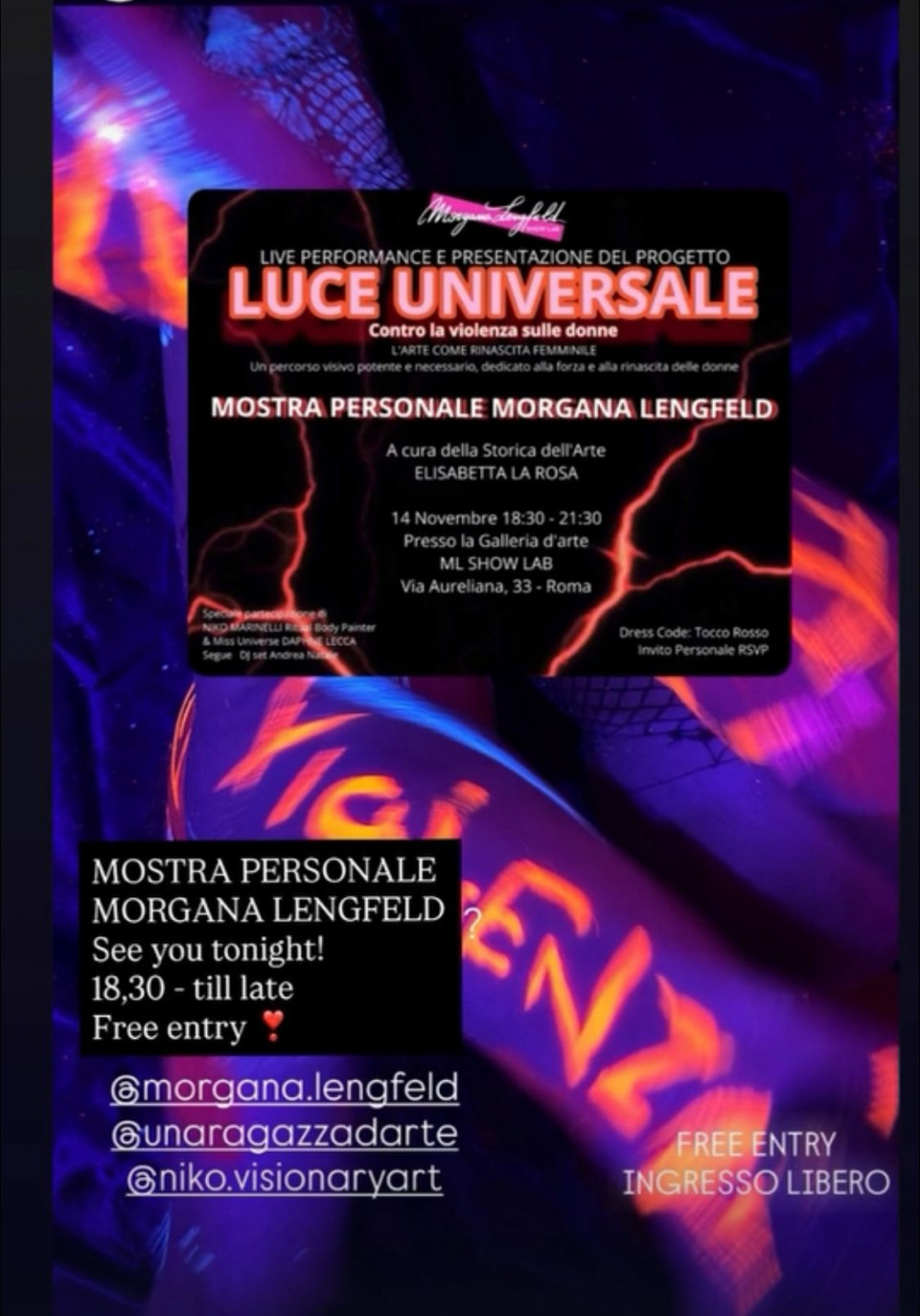 Stasera open bar body painting dj Set